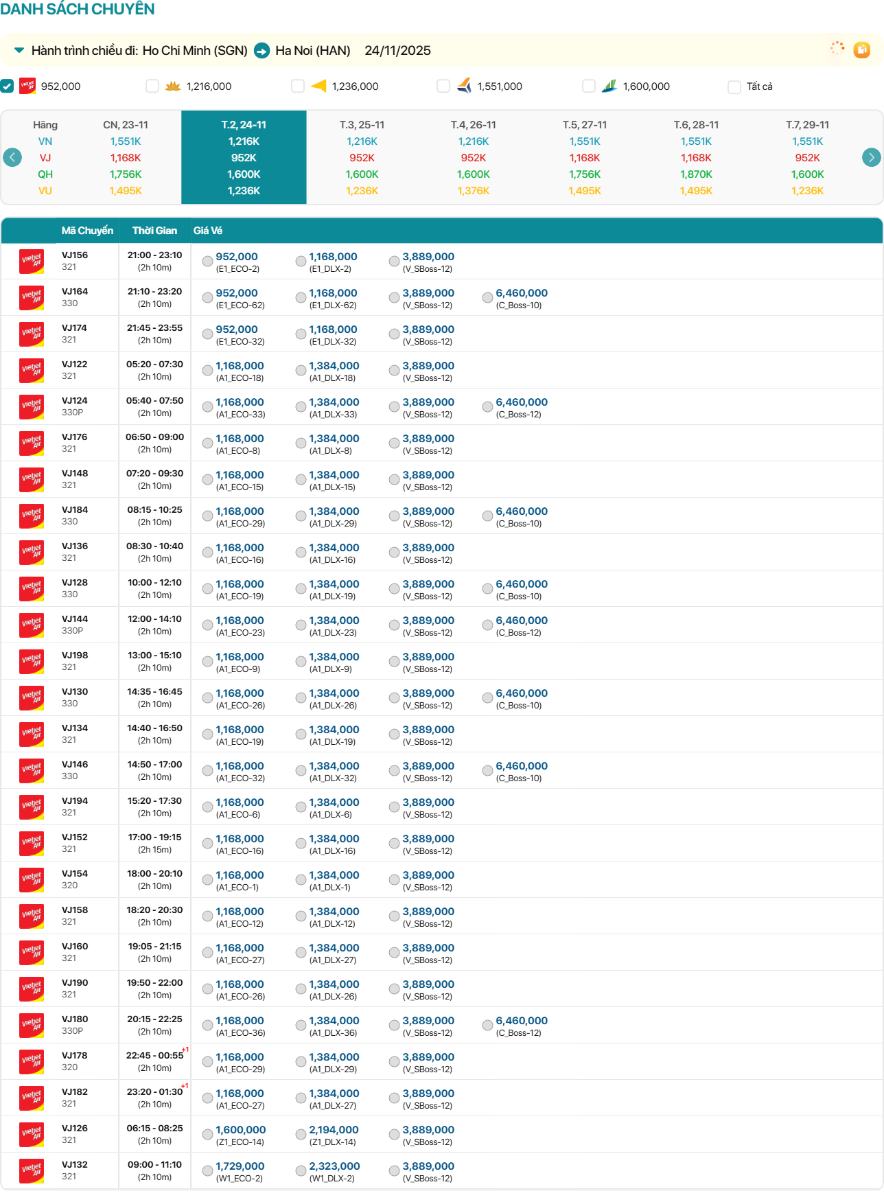 Ho Chi Minh - Ha Noi 24/11: