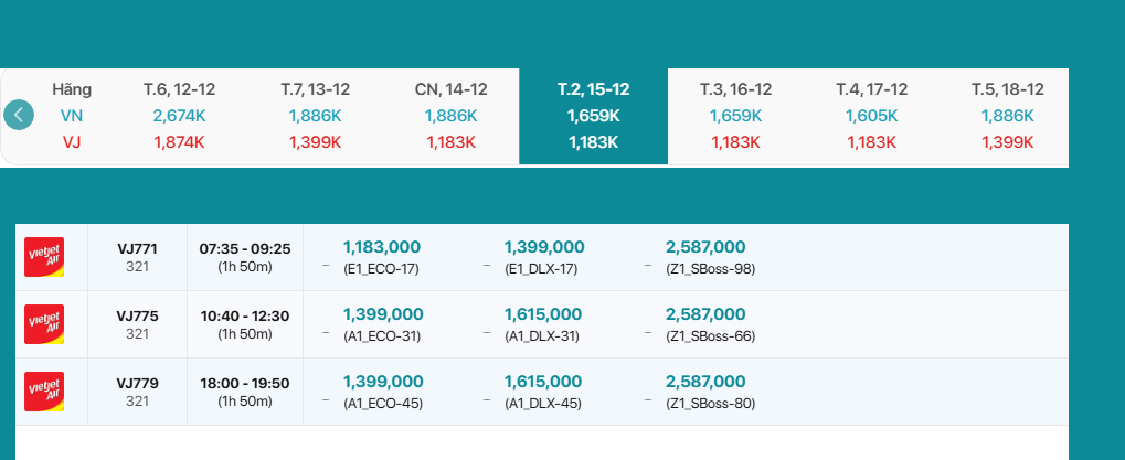 Ha Noi - Nha Trang 15/12/2025: