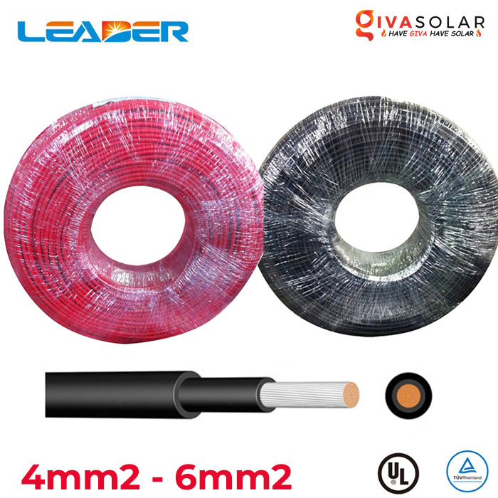 Dây cáp điện năng lượng mặt trời Leader 4mm2, 6mm2