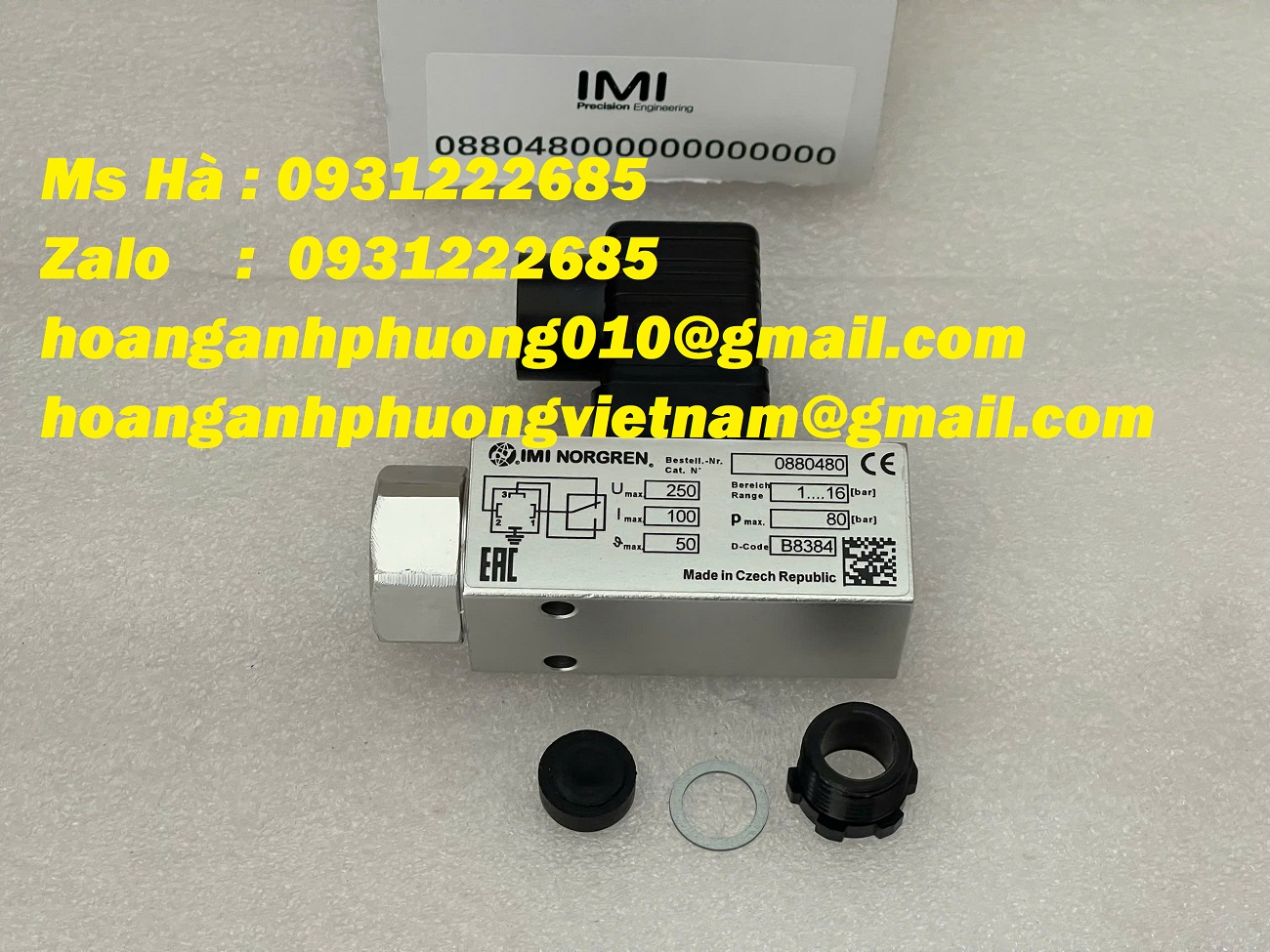 Chính hãng - chuyên công tắc áp suất 0880480 IMI Norgren