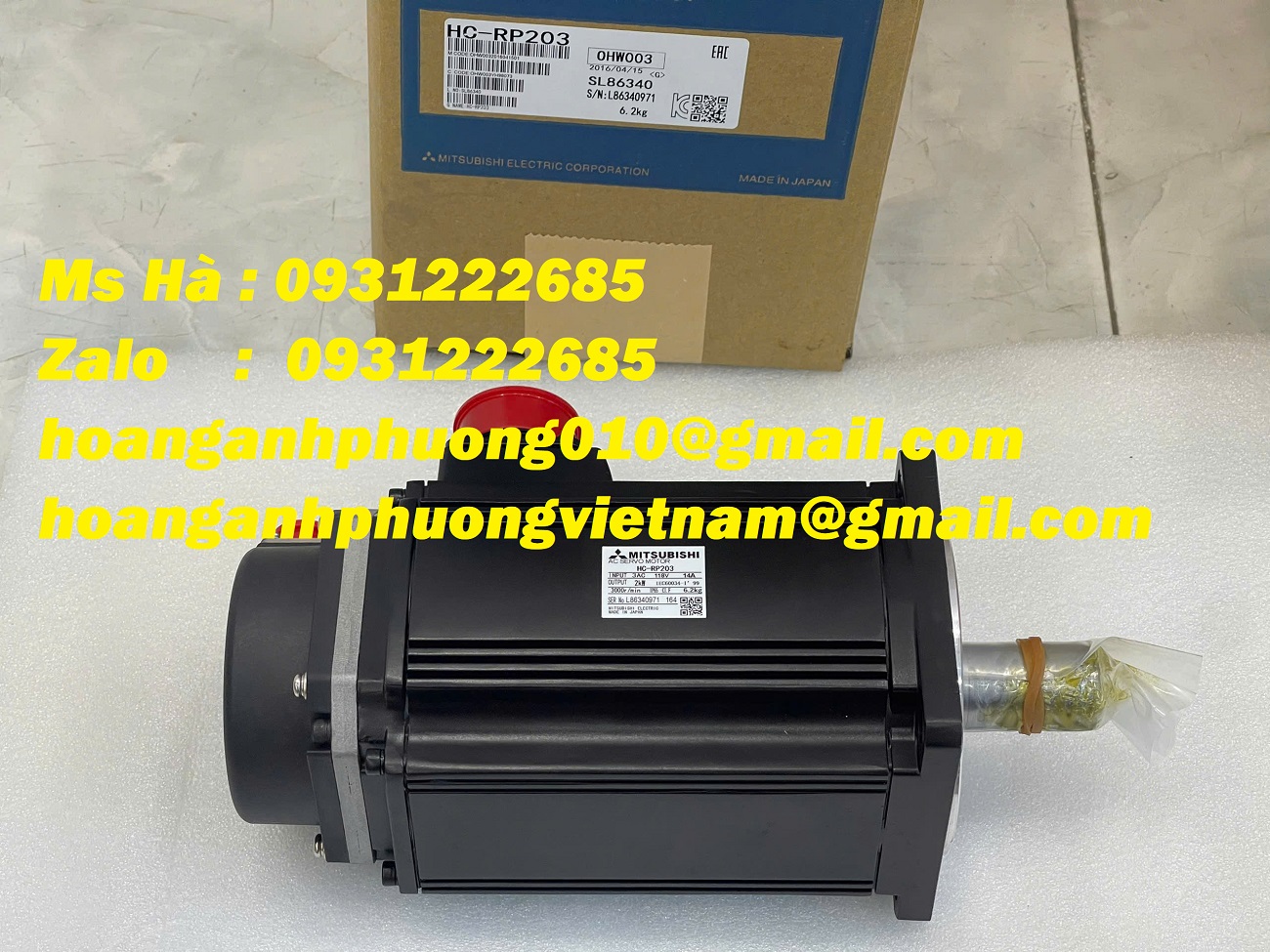 Servo motor 2kW Mitsubishi HC-RP203 hiệu suất cao